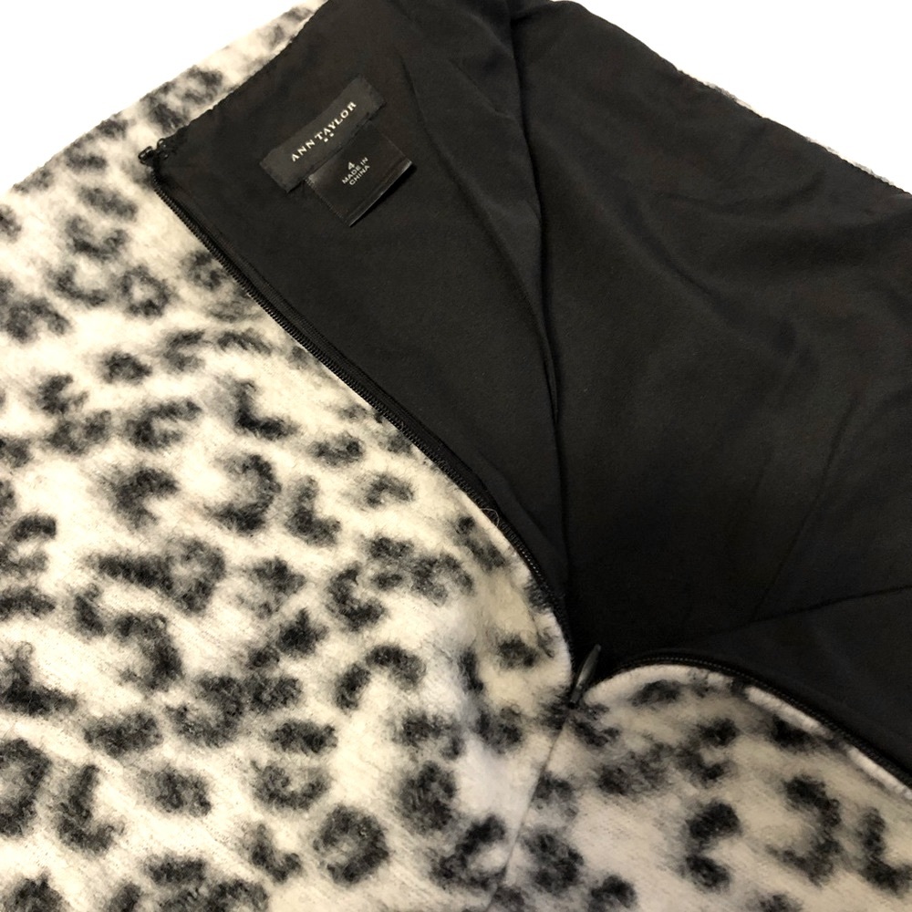Ann Taylor Wool Leopard Pencil Skirt, Size 4 - Picture 4 of 5